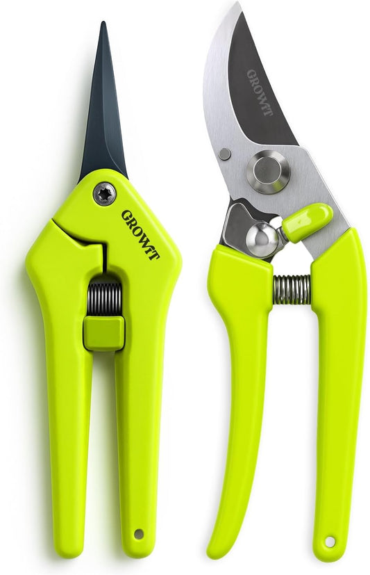 2-Pack Stainless Steel Gardening Scissors, Pruning Shears and Clippers for Gardening