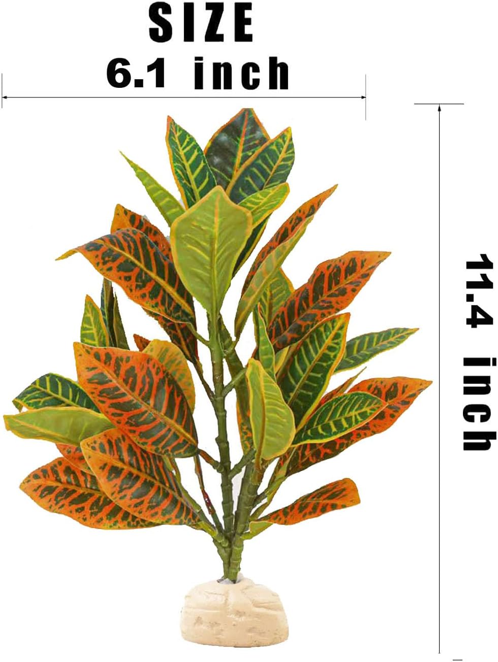 Reptile Plants Terrarium Artificial Leaves Reptile Tank Decorations for Bearded Dragon Lizard Snake Geckos Chameleon Amphibian Habitat Terrarium Decor