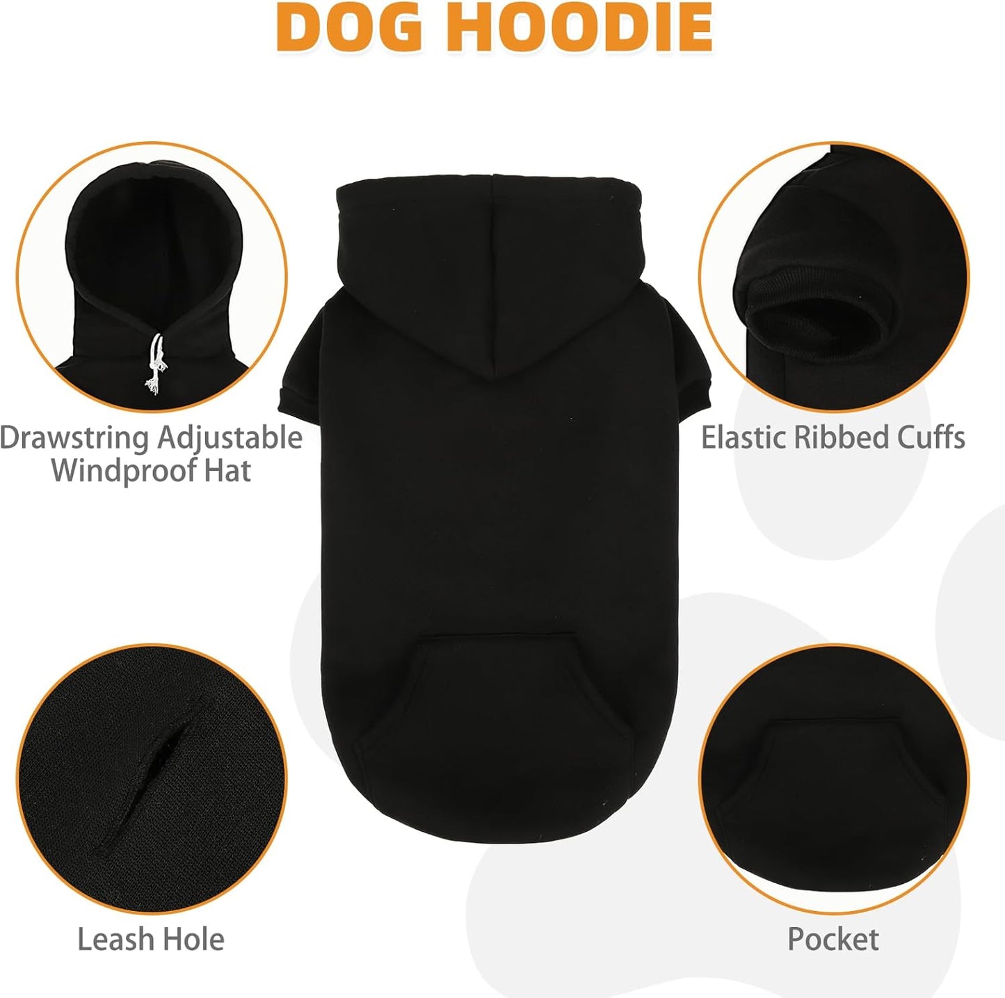 KOOLTAIL Dachshund Dog Hoodie - Soft and Warm Dogs Hoodie Sweater with Leash Hole and Pocket, Pet Winter Coat, Cold Weather Clothes Sweatshirt for Small Medium Large Dogs Puppy Cat Boys Girls XL