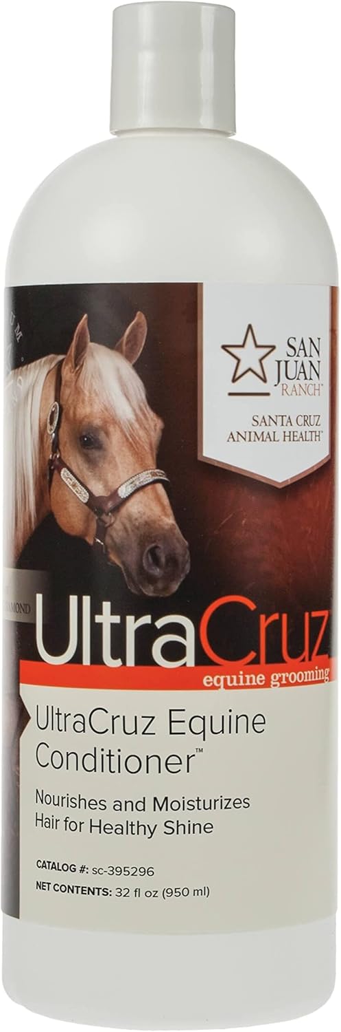 UltraCruz Equine Foaming Horse Shampoo, Conditioner Bundle, 32 oz Each with 16 oz Detangler