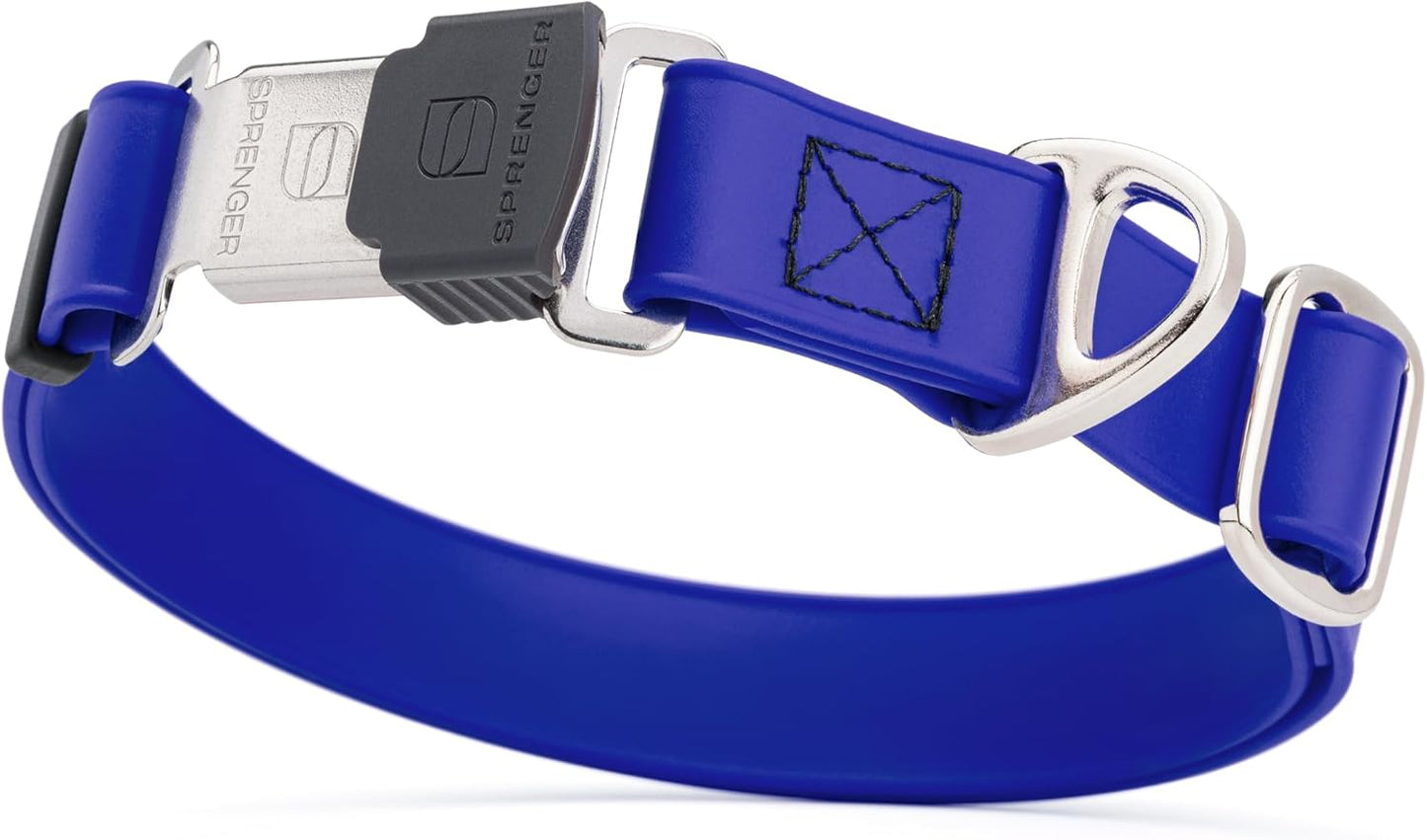 Dogline Biothane Waterproof Dog Collar with Herm Sprenger Black Stainless Steel Quick Release Buckle – Heavy Duty Tactical Durable Collar for Dogs – Comfortable and Safe Pet Collar, W 1" L 15-25"