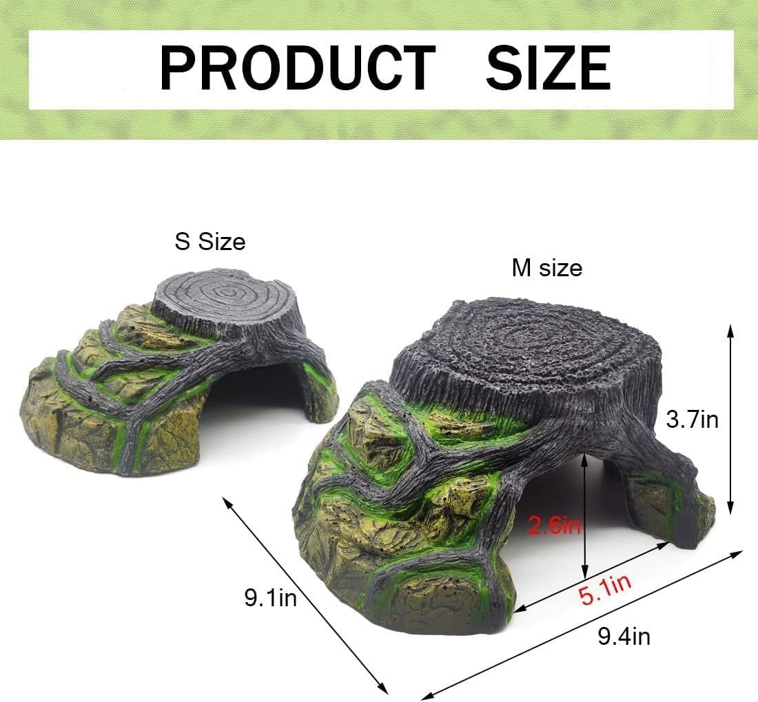 Reptile Hideout Cave Resin Rock Lizard Hideaway Turtle Climbing Platform Habitat Decoration for Tortoise Bearded Dragon Chamelon Frog Gecko Snake Iguana