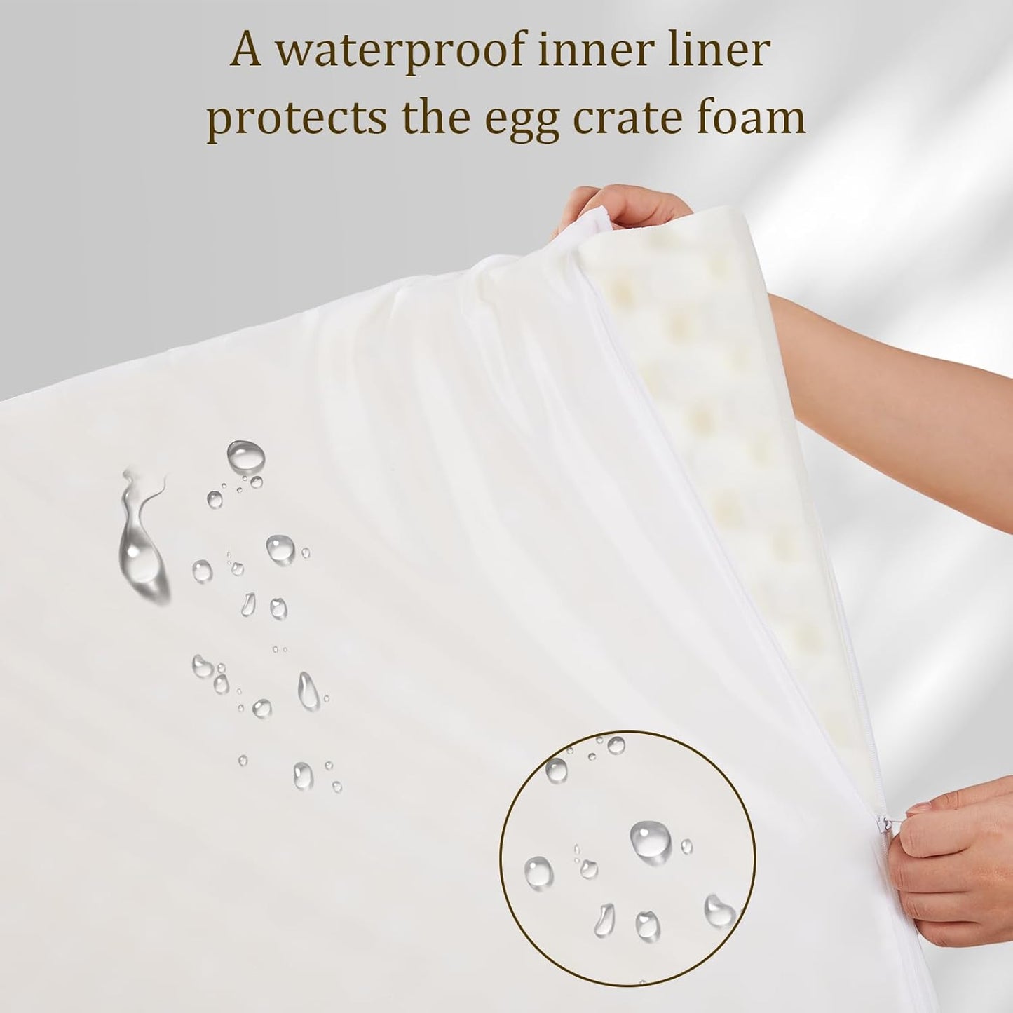 Bedfolks Orthopedic Dog Bed Extra Small, Waterproof Dog Sofa Bed for Small Dogs & Cats, Egg Foam Pet Couch Bed with Removable Washable Cover and Nonslip Bottom, Light Grey