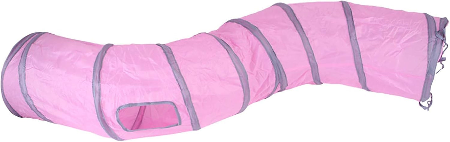 iCAGY Cat Tunnel for Indoor Cats Interactive, Rabbit Tunnel Toys, Pet Toys Play Tunnels for Cats Kittens Rabbits Puppies Crinkle Pop Up 47" Shape S