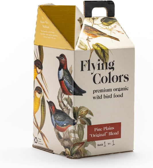 Flying Colors Premium Organic Wild Bird Seed | Pine Plains Original for Outside Feeders | 100% USDA Organic | No Fillers, No Pesticides | Sunflower, Peanut, Safflower | 3 Gallon