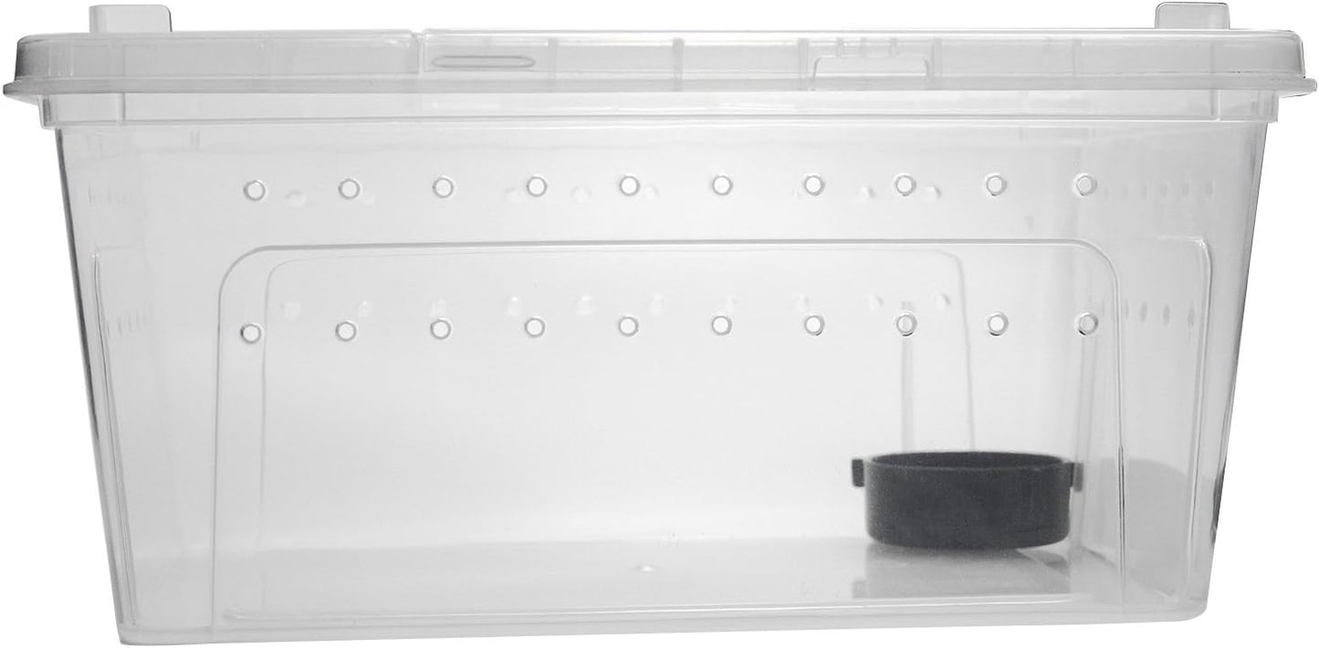 OMEM Portable Reptile Terrarium Habitat for Mini Pet Houses Breathable Holes Stackable Container (2PCS-L)