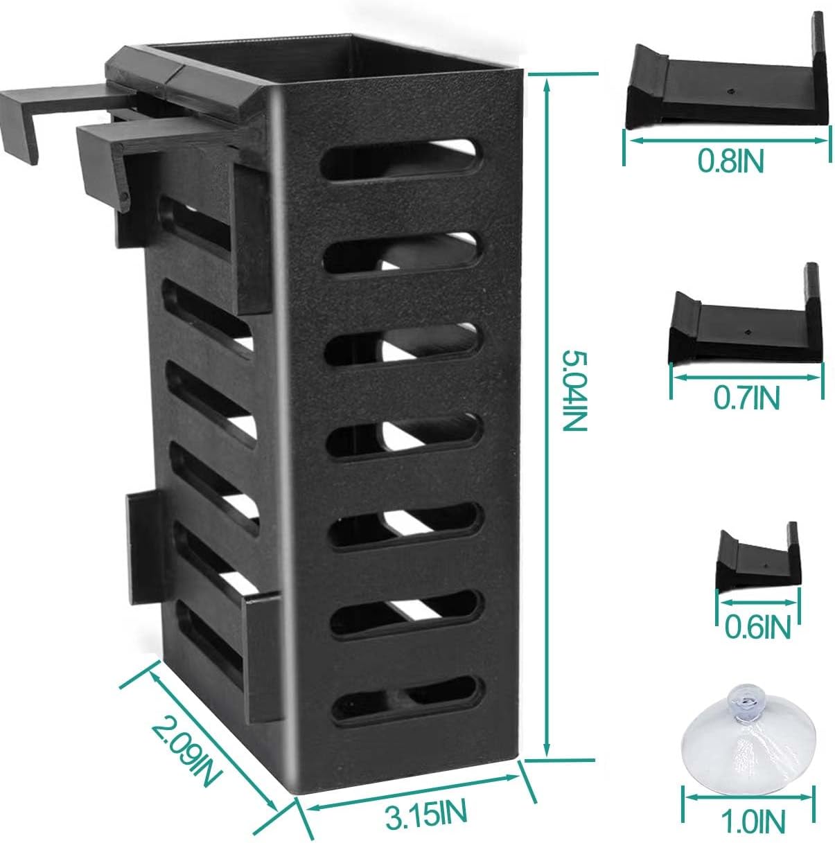 4 PCS Hanging Aquarium Planter Cups, Aquatic Plants Holder, Aquarium Planter Cup, Aquarium Decorations Plants Pot and Fish Tank Plants Pot for Live Aquarium Decor (Black-4 PCS)