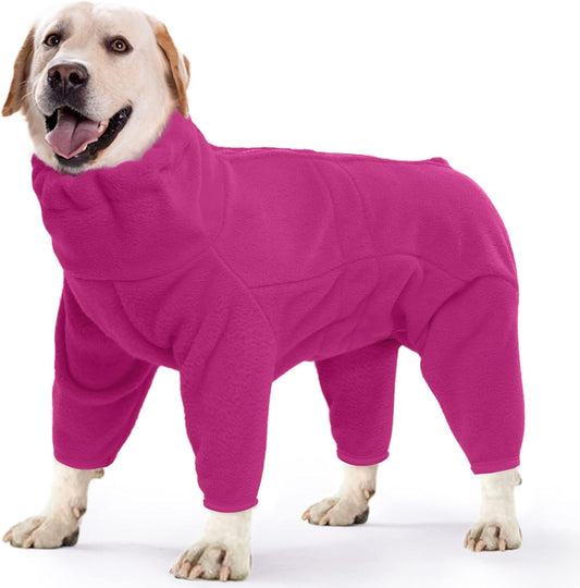 ROZKITCH Pajamas for Large Dogs, Pet Windproof Warm Cold Weather Jacket Vest Cozy Jumpsuit Apparel Outfit Clothes for Small Medium Large Dog Walking Hiking Sleep Pink L