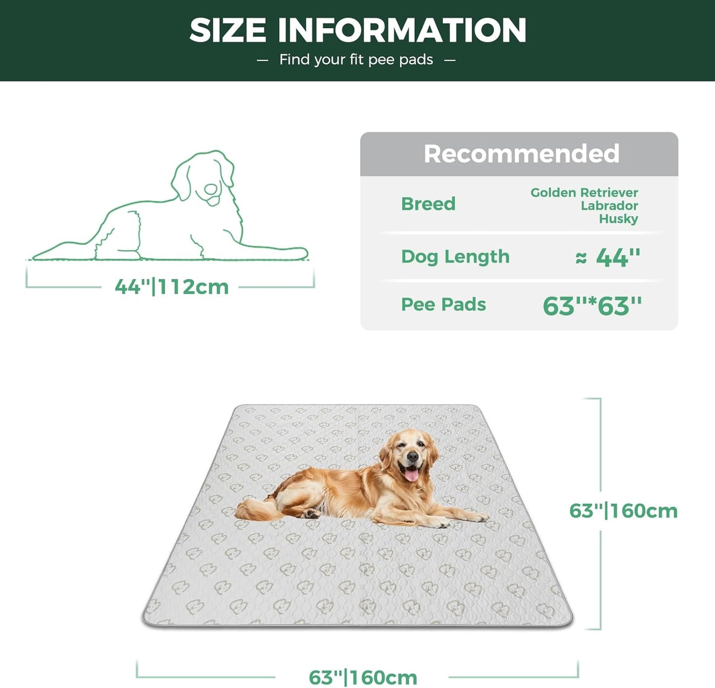 FXW Washable Pee Pads for Dogs, Puppy Pads with Super Absorbent, Specifically Designed for FXW Rollick/Homeplus 24inch 8 Panels Dog Playpen, 63" Square, Khaki, 2 Packs