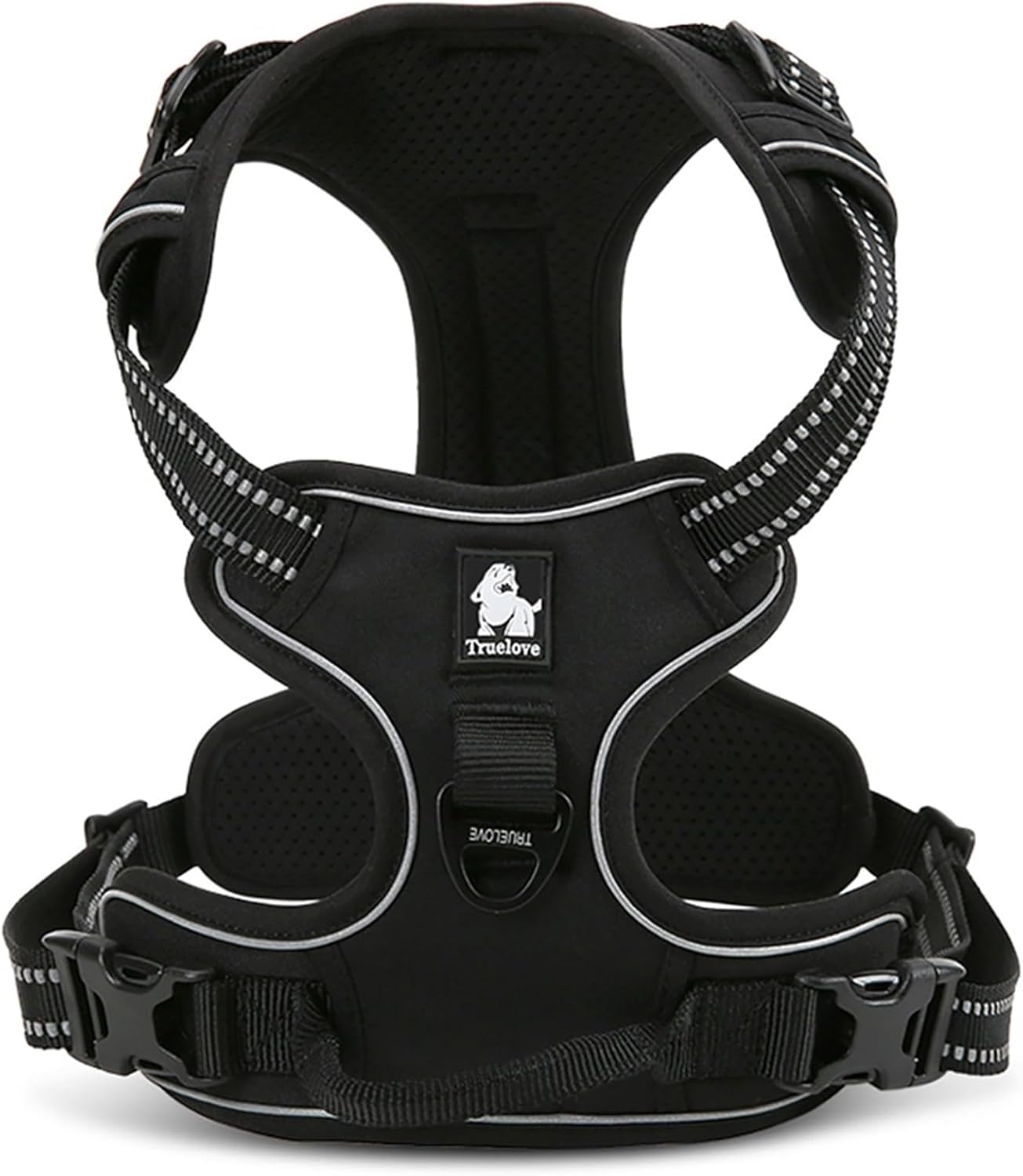 TRUE LOVE Truelove Adjustable No-Pull Dog Harness Reflective Pup Vest Harnesses Comfortable Control Brilliant Colors TLH5651(Black,M)