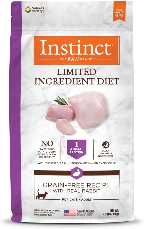 Instinct Limited Ingredient Diet, Natural Dry Cat Food, Grain Free Recipe - Real Rabbit, 4.5 lb. Bag