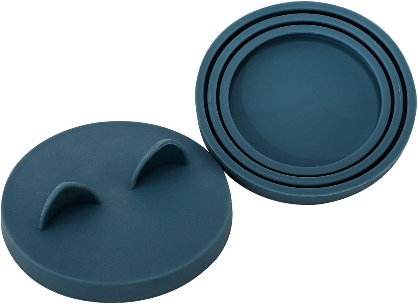 OHMO 2 Pack Dog Food Can Lids, (3,12, 14oz etc.) Universal Size BPA Free Silicone Covers for Cat and Pet Food, Dark Blue