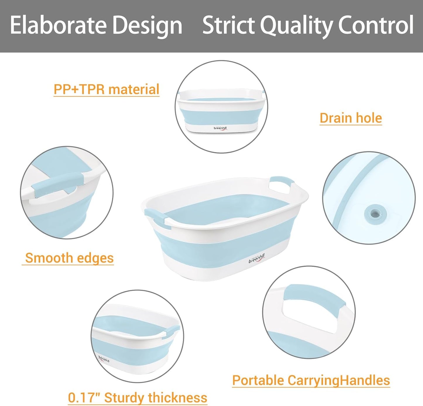 Collapsible Dog Bath Tub for Small Dogs & Cats, Portable Puppy Bath Tub with Water Drain Plug, Space Saving Foldable Pet Bathtub for Indoor & Outdoor Use, Blue