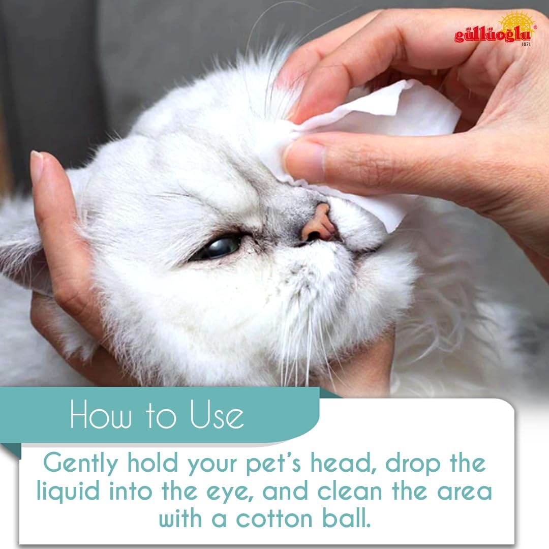 GÜLLÜOGLU 60ml Pet Eye Drops & Eye Wash for Dogs & Cats – Fast Relief for Itching, Irritation, Pink Eye & Allergy Symptoms – Gentle, Safe, Natural Formula for All Animals – Large 60ml Bottle