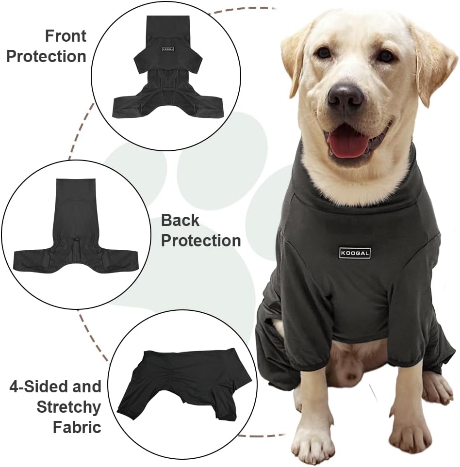 Dog Pyjamas PJS Sweater Clothes and Home Clothing Suitable for Medium to Large Breeds of Dogs, Dog Neutering Suits, Extra-Large Stretch Fabric, Four-Legged Clothes(Thin Dark Gray, 5XL)
