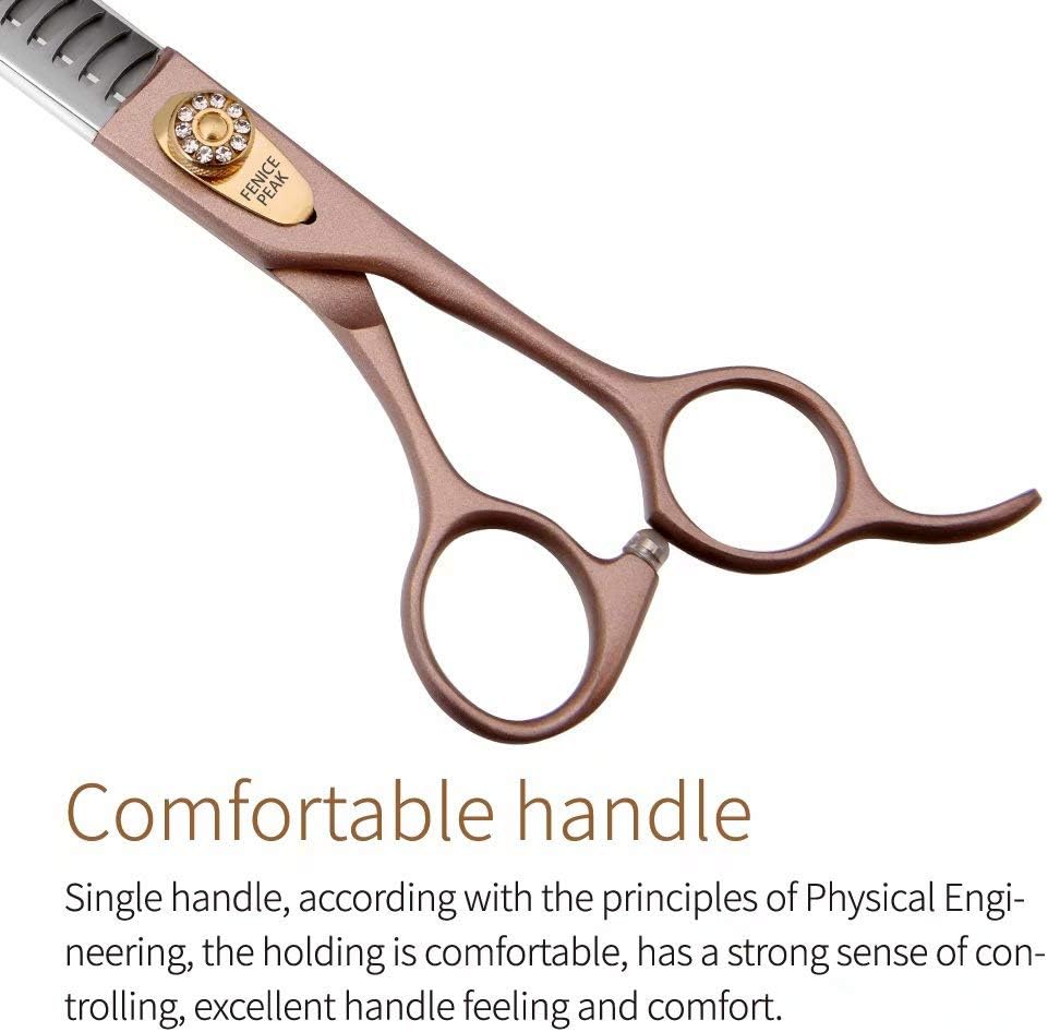 Fenice Peak Thinning Shears for Dogs and Cats Pet Grooming Scissors Chunkers Shears 440C Stainless Steel Professional Dog Trimming Scissors 7''