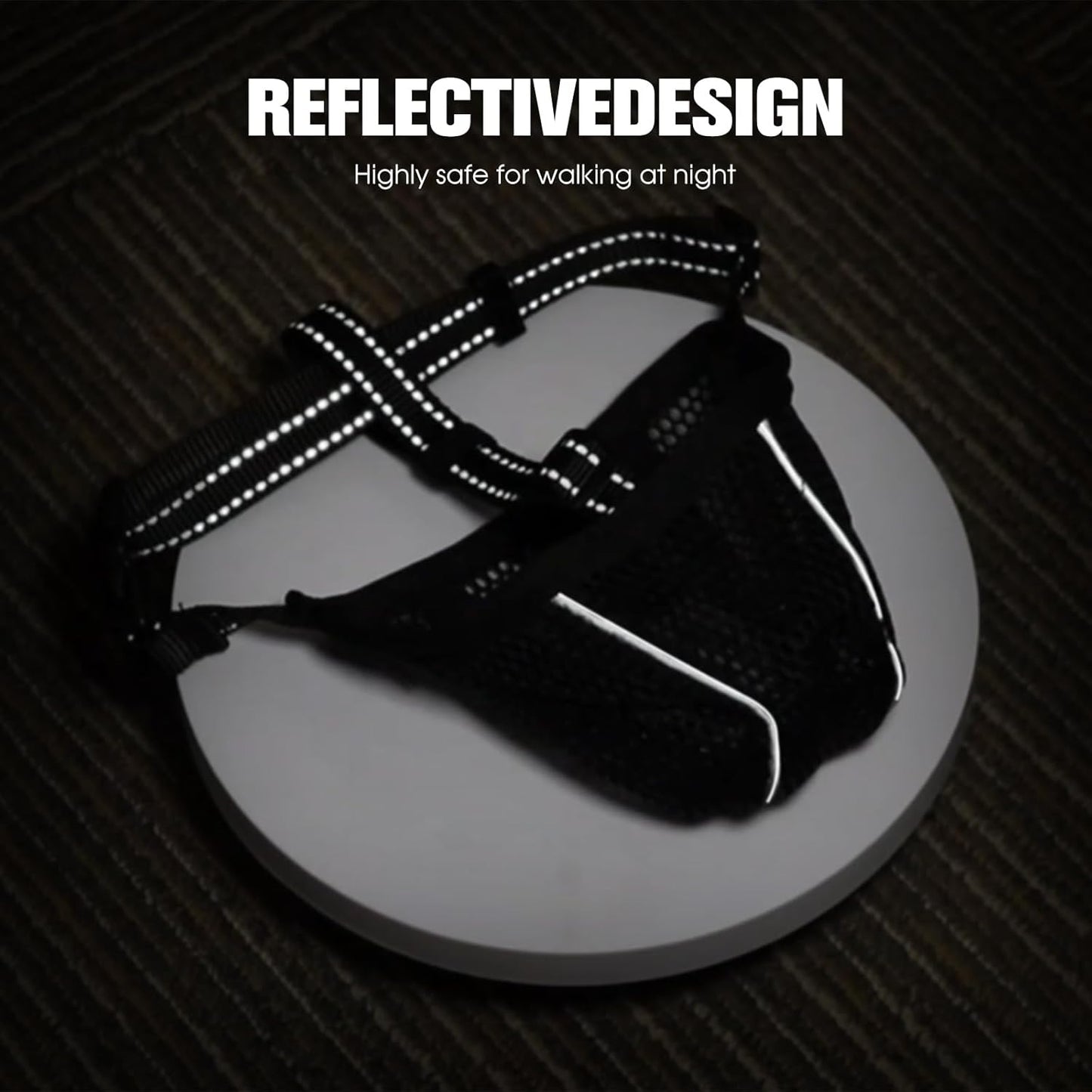 Dog Muzzle, Mesh Soft Muzzle for Small Medium Large Sized Dogs, Breathable Adjustable Puppy Muzzles for Scavenging Biting Licking and Chewing, Allows Panting and Drinking (Reflective Mesh, S)