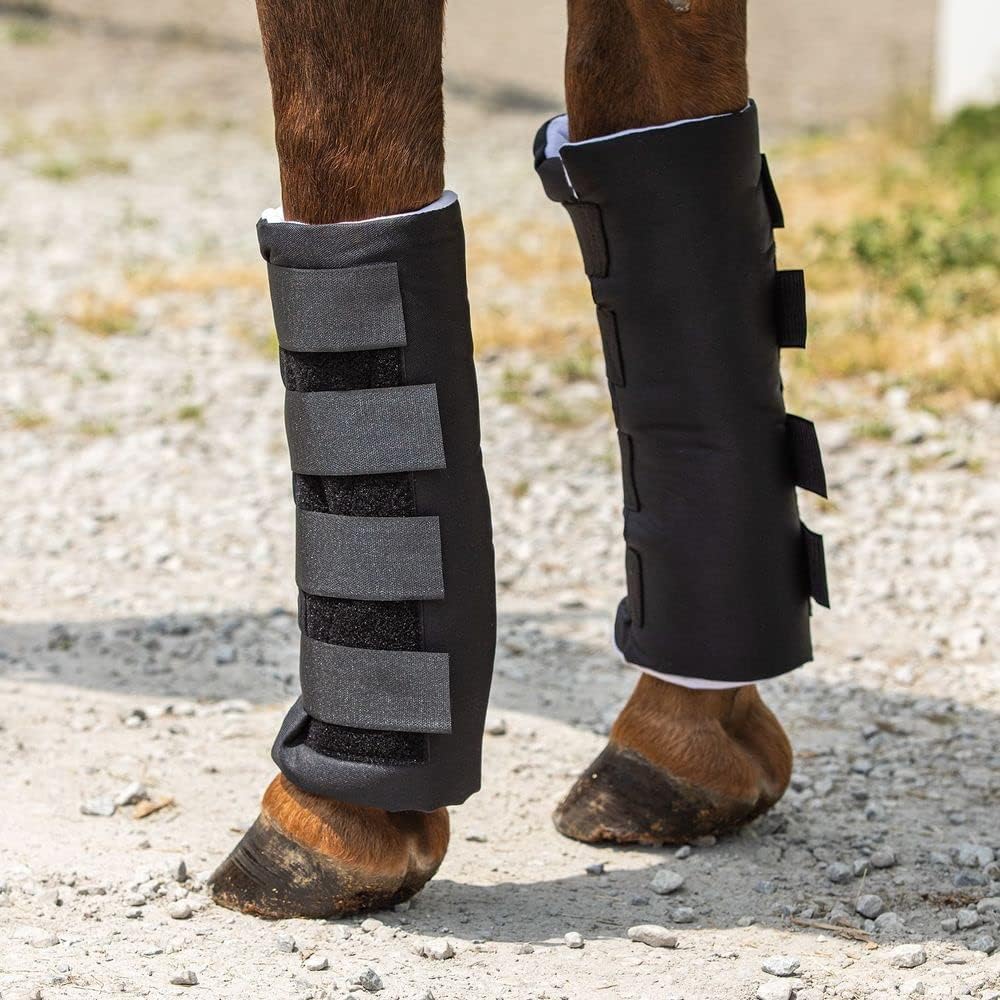 Dura-Tech Quick Wrap No Bow Leg Wraps for Horses | Size 14" | Color Black | Exceptional Leg Coverage | Versatile Use | Secure and Easy Application | Sold in Pairs