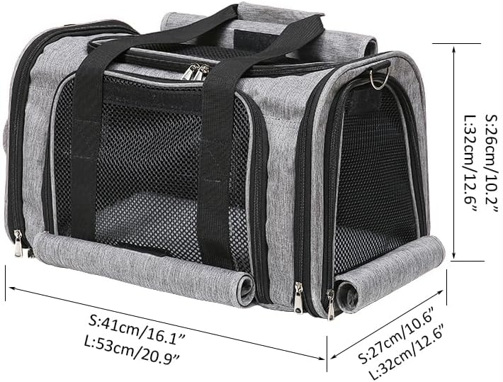 Pet Carrier Bag for Small Medium Cats Dogs Puppies up to 26 Lbs,Steel Frame Dog Carrier,pricacy-Oriented cat Carrier,Collapsible pet Carrier for Easy Storage (Black, Small: 16.1"X10.6"X10.2")