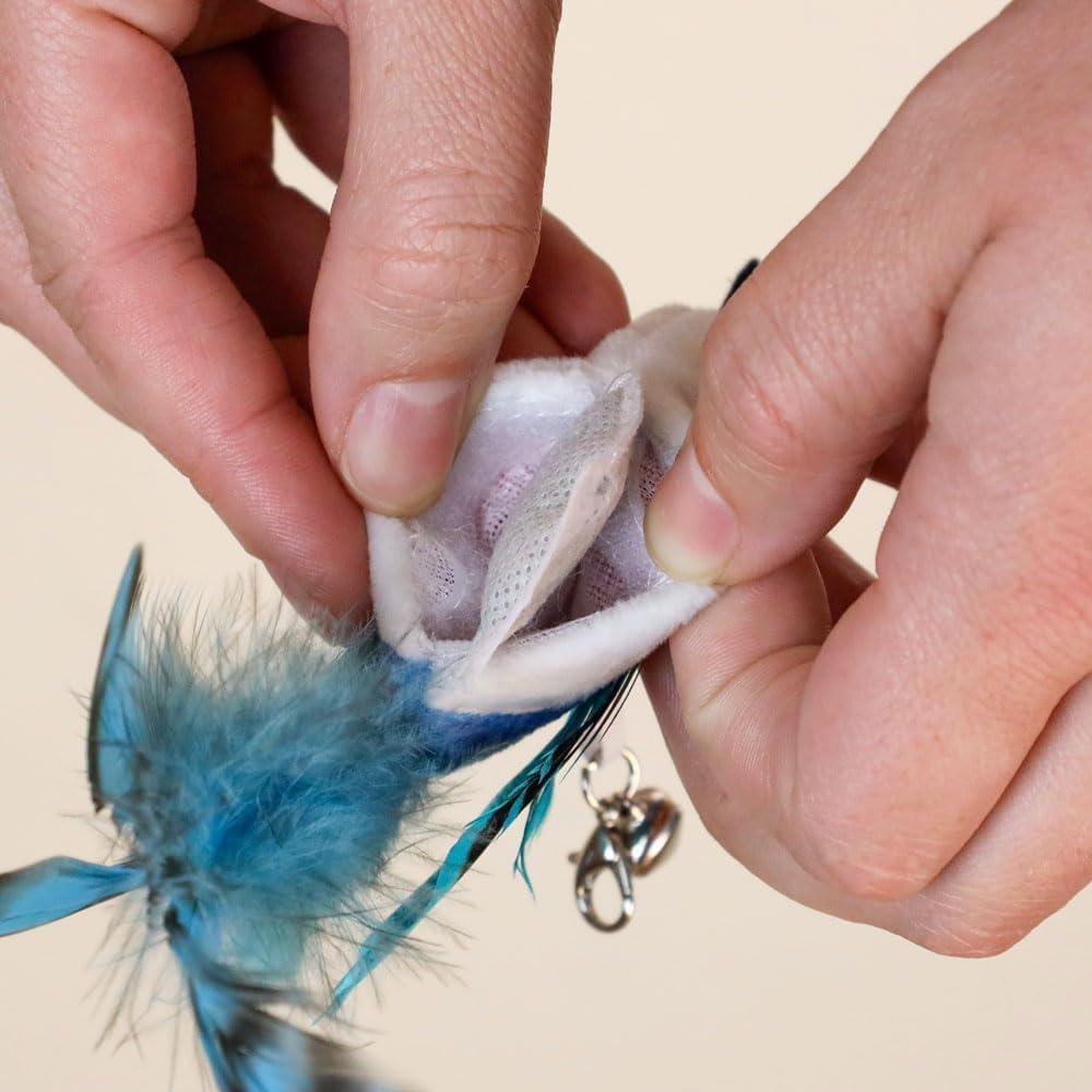 Interactive Catnip Bird Toy Set (10-Pack Replacement Catnip Pouches)