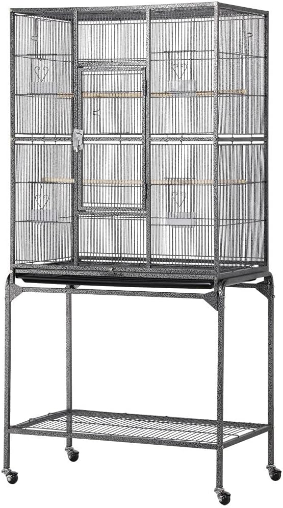 Yaheetech 63'' Detachable Parrot Cage for Cockatiel Sun Parakeet Green Cheek Conure Lovebird Budgie Finch Bird Cage with Stand