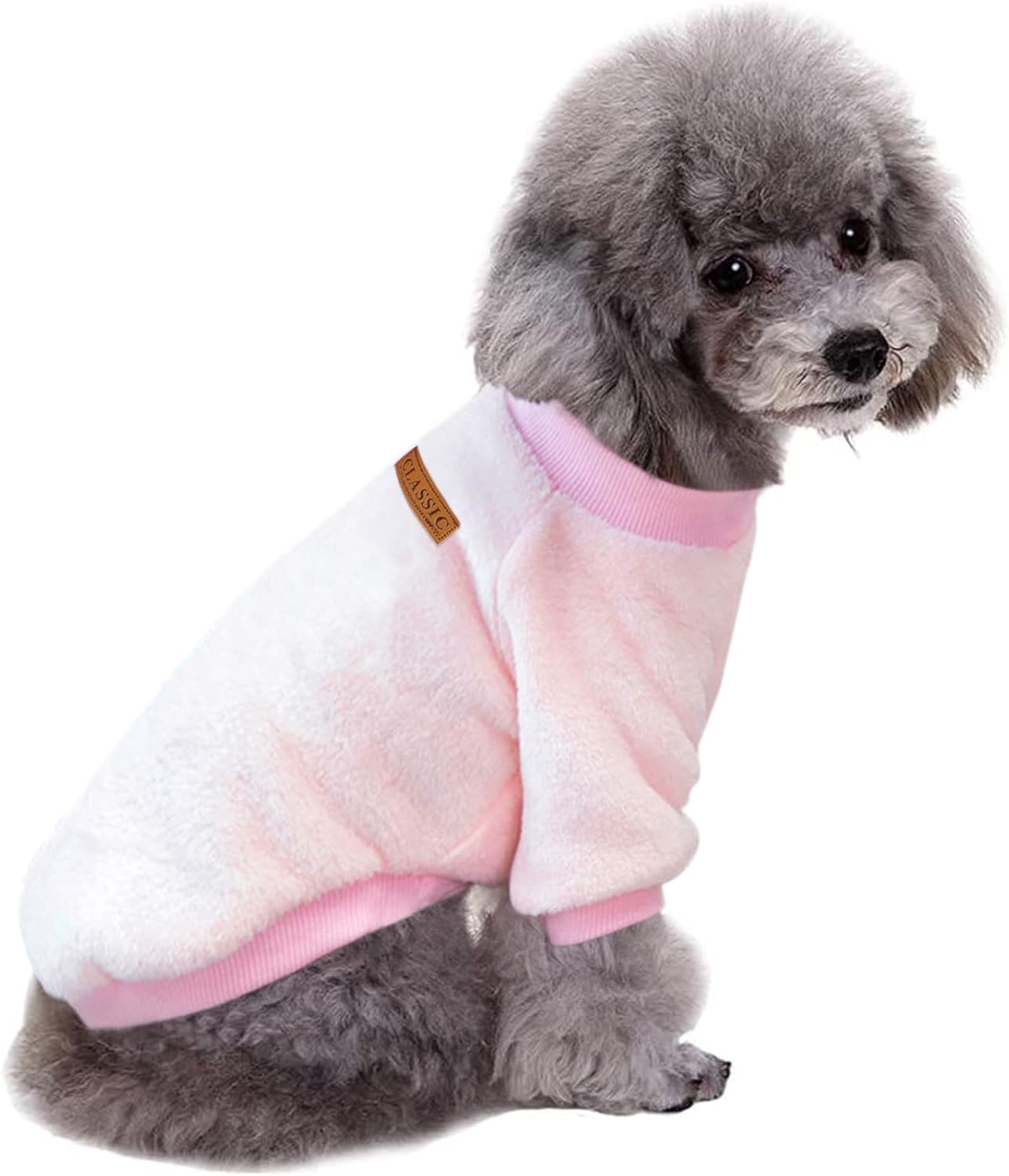 Jecikelon Pet Dog Clothes Dog Sweater Soft Thickening Warm Pup Dogs Shirt Winter Puppy Sweater for Dogs (Z01-Pink, Small)