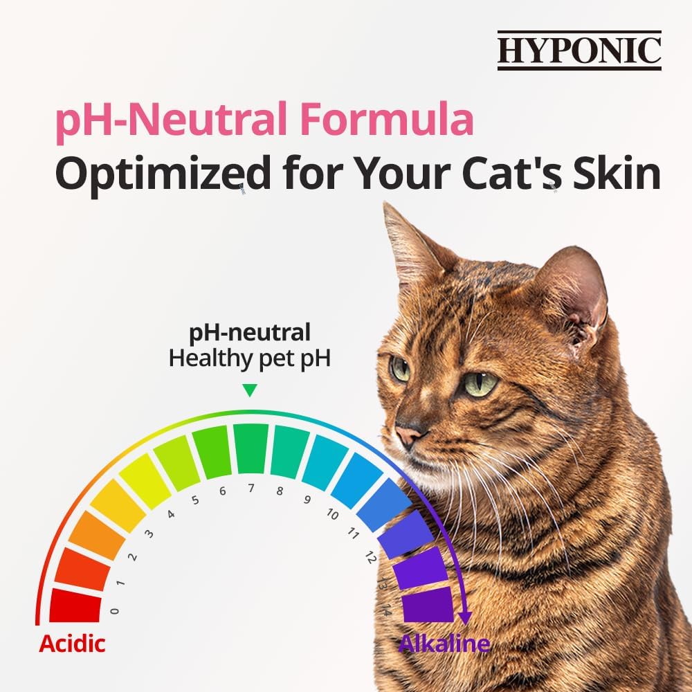 HYPONIC Hypoallergenic Premium Shampoo for All Cats (Scented, 10.14 oz) - Cat Shampoo for Dry Skin, Dandruff, Allergy
