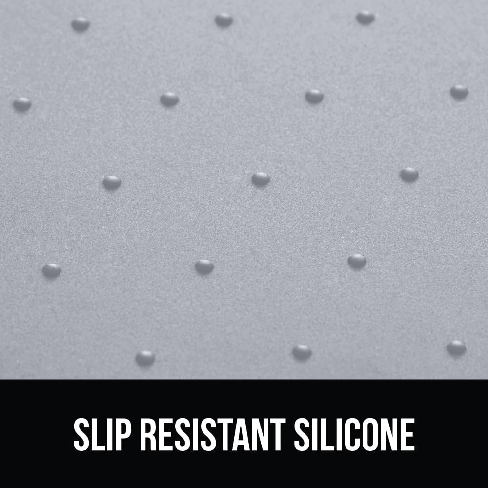 GORILLA GRIP 100% Waterproof Raised Edge BPA Free Silicone Pet Feeding Mat, Dog Cat Food Mats Contain Spills Protects Floors, Placemats for Cats, Dogs Water Bowl, Pets Accessories 32x24 Light Gray