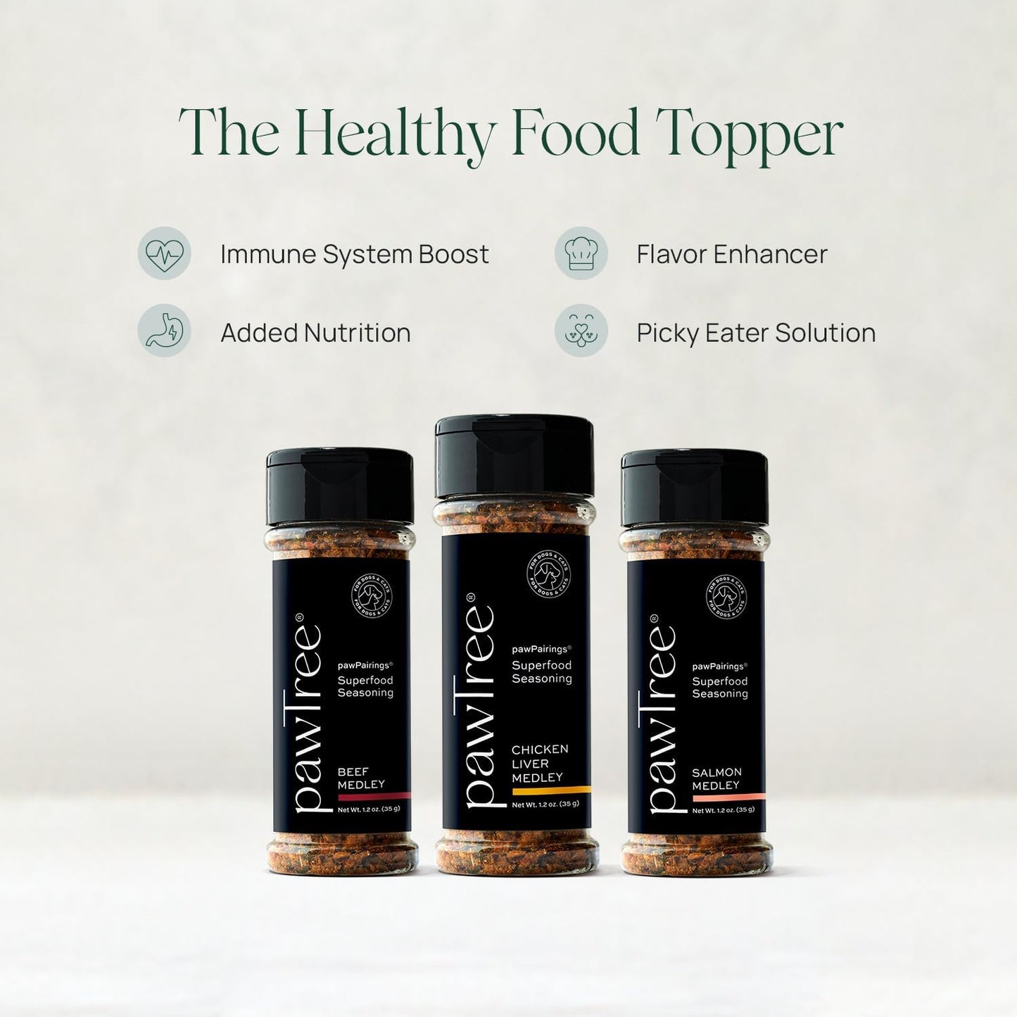 pawTree Healthy Food Toppers for Dogs & Cats - Appetite Booster with Freeze-Dried Proteins. Delicious Pet Food Seasonings and Flavor Enhancer for Picky Eaters & Appetite Stimulation (Salmon)