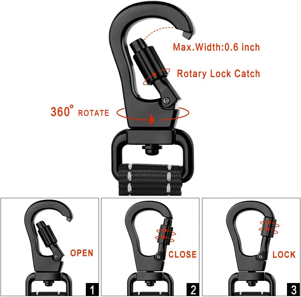 PLUTUS PET 10” Short Dog Leash, Reflective Nylon Padded Handle, Strong Traffic Leash with Carabiner Clip, Perfect for Large or Medium Dogs（10”，Red