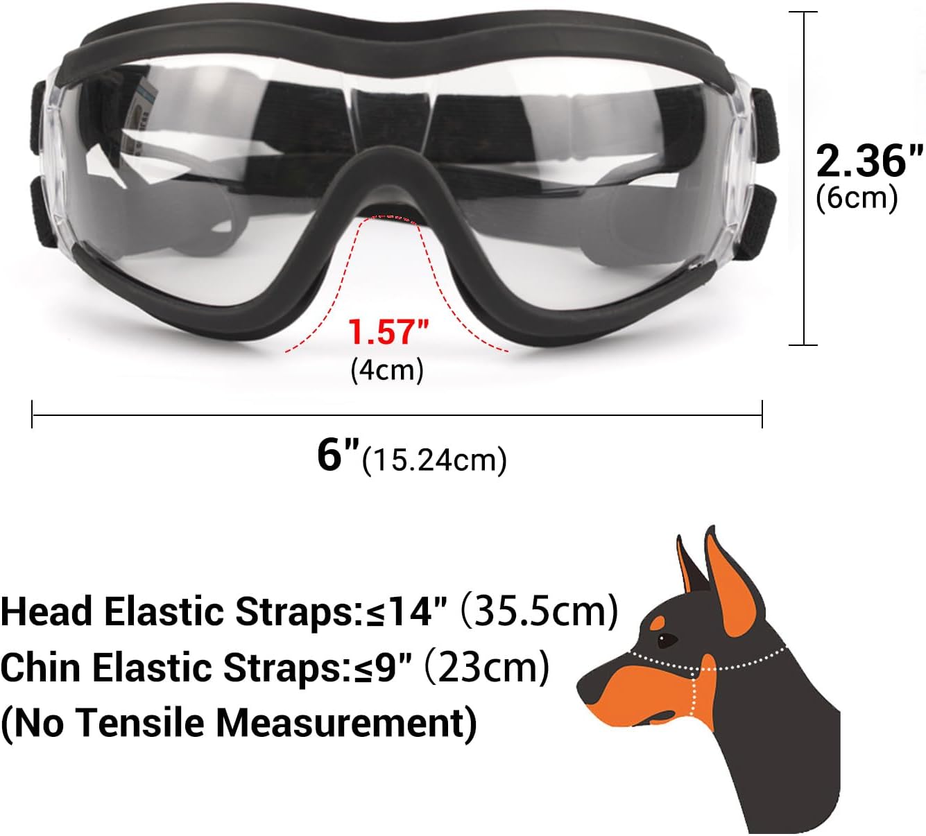 Pack of 2 Dog Goggles Dog Sunglasses for Medium to Large Breed Anti-UV Eye Protection with Adjustable Straps- Silver & Transparent