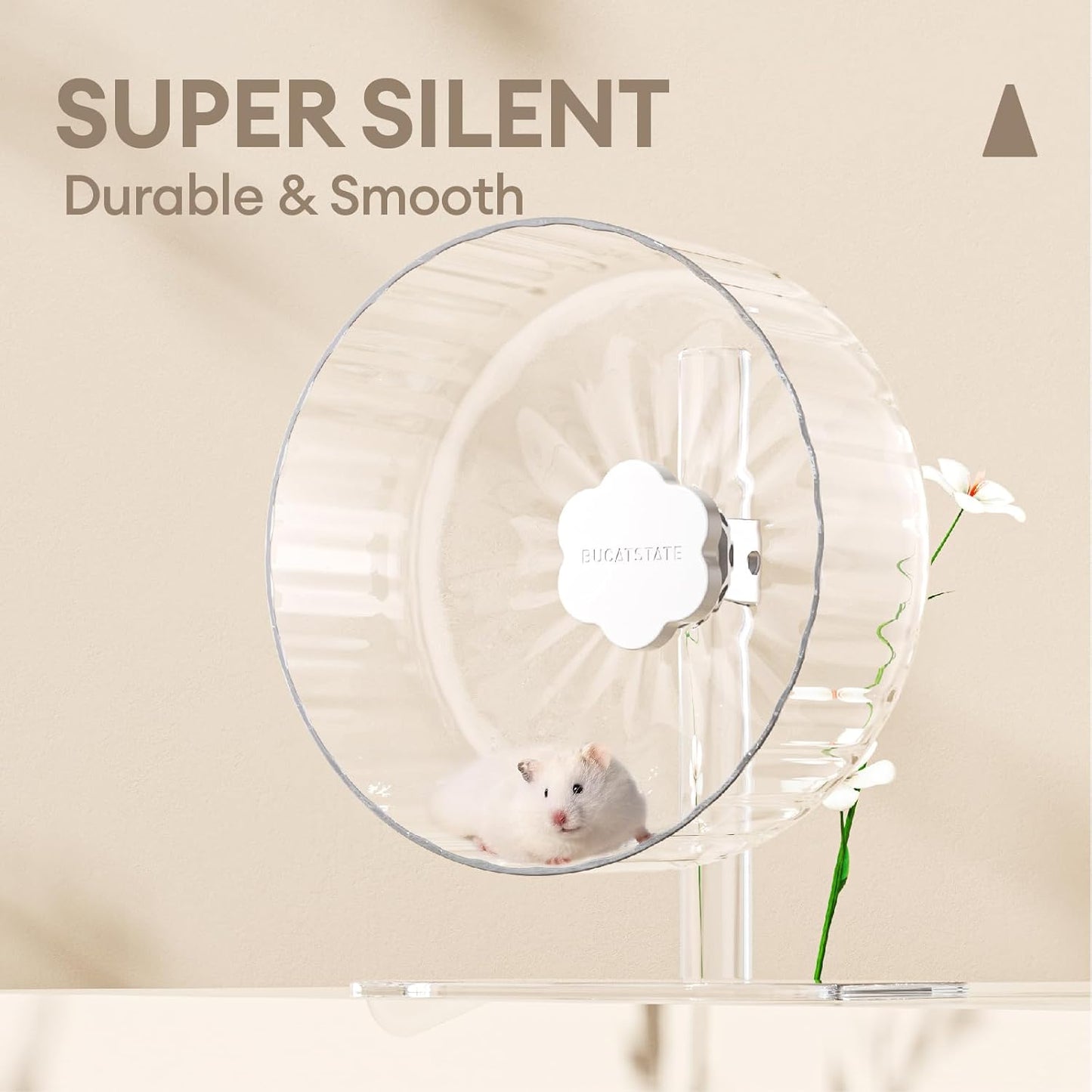 BUCATSTATE Hamster Exercise Wheel 8.2", Upgraded Super-Silent Spinner Hamster Running Wheels with Adjustable Base & Rust-roof Bearing for Dwarf Syrian Hamster Gerbils Rats