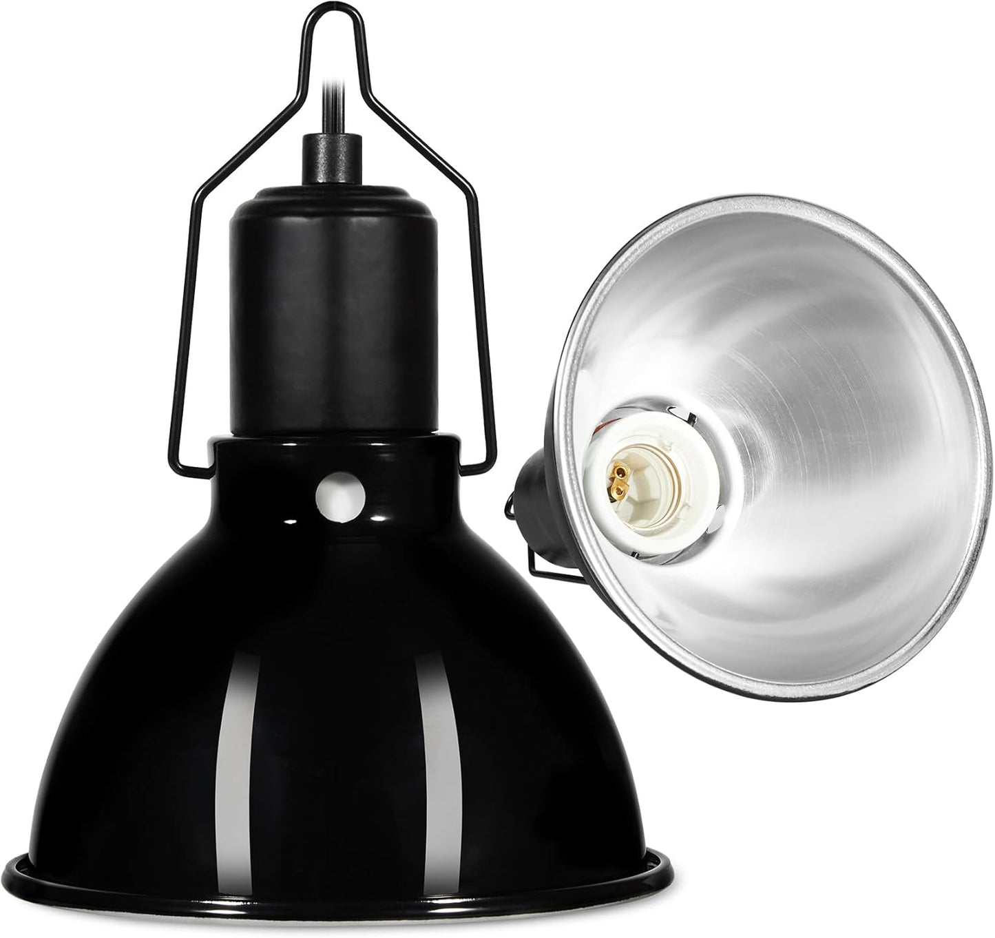 DXOPHIEX 5.5 inch Dome Reptile Light Fixture Reptile Heat Lamp UVB Light Fixture for Bearded Dragon, Lizard, Hermit Crab, Turtle Tank and Terrarium（Max 100W）