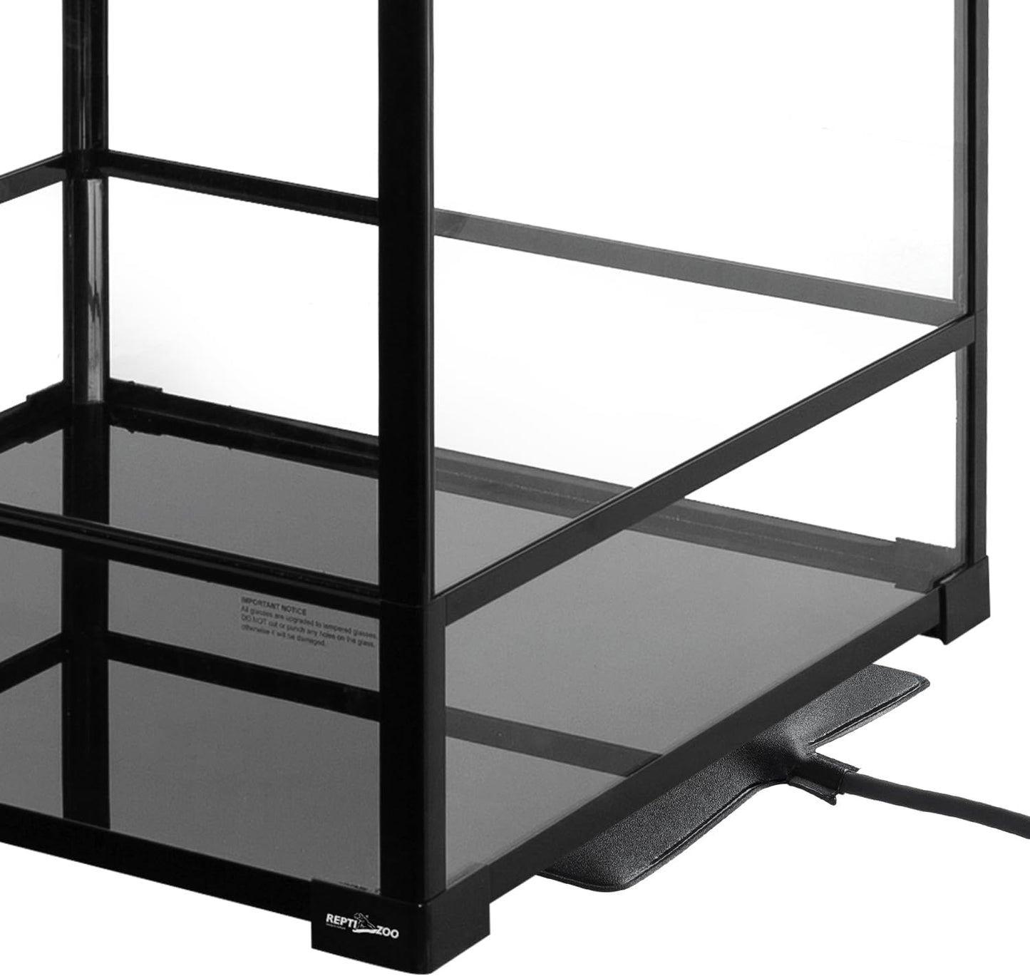 REPTIZOO 90 Gallon Reptile Terrarium 24" x 24" x 36" Large Glass Reptile Tank, Tall Terrarium with Front Opening Door and Top Screen Ventilation Easy Assembly Habitat Tank