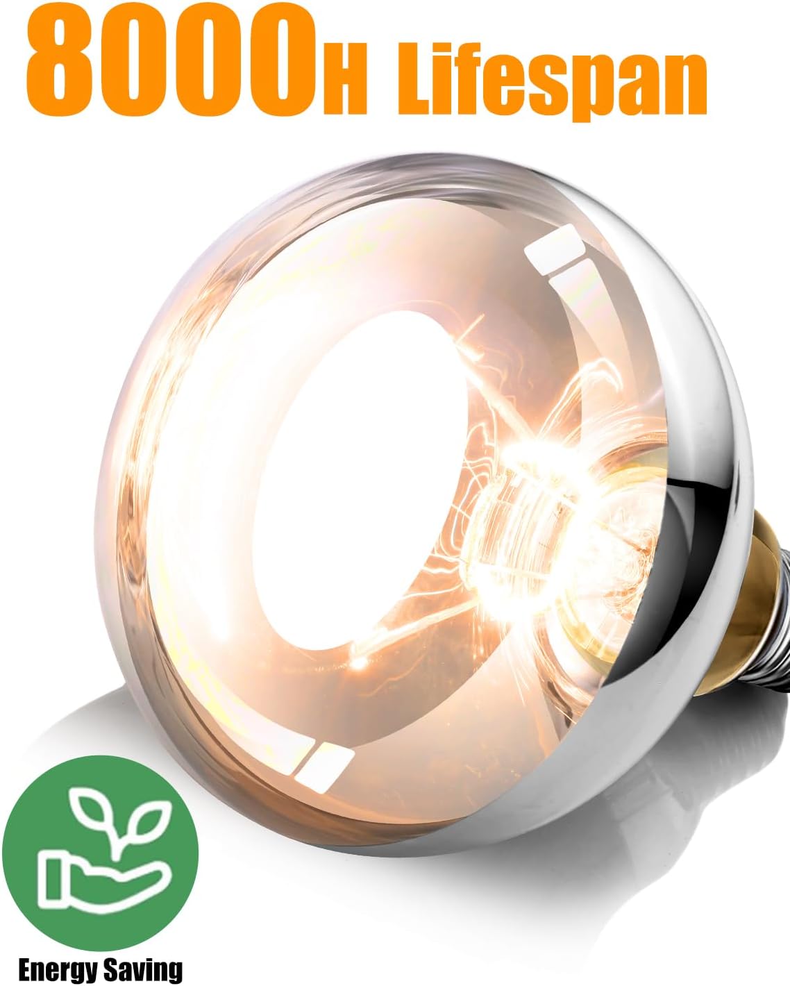 250W Heat Lamp Bulbs, 8000 Hours Rated, R40 Bathroom Shower Incandescent Light Bulb, Infrared Heating for Chickens, Reptiles, Pets, Food, E26 Base, 4 Pack