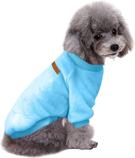 Jecikelon Pet Dog Clothes Dog Sweater Soft Thickening Warm Pup Dogs Shirt Winter Puppy Sweater for Dogs (Z01-Blue, XX-Small)