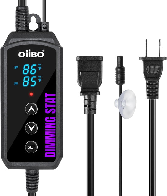 Oiibo Digital Heat Mat Thermostat, PID Reptile Heat Lamp Dimming Thermostat Heating Pad Temperature Controller for for Aquarium Reptiles and Seedling, Breeding, Hatching