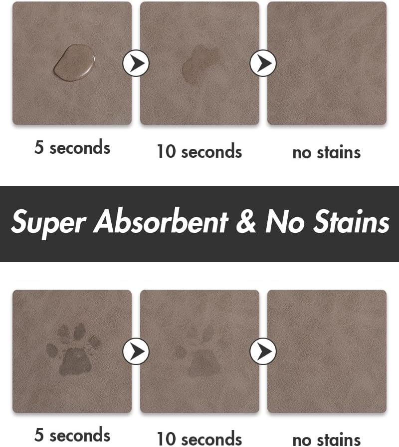 MontVoo Absorbent Dog & Cat Food & Water Bowl Mat - Quick Dry, No Stains, Easy Clean, Anti-Leakage & Anti-Slip, Pet Supplies