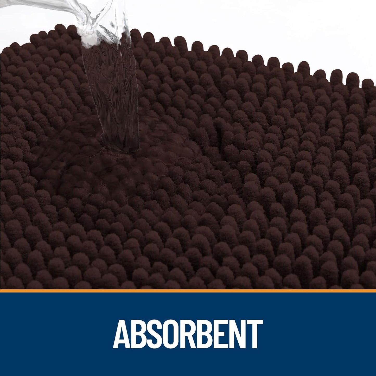 OLANLY Door Mat for Muddy Dog Paws 30x20, Absorbent Chenille Mud Doormat with Paw Print Design, Non-Slip Washable Doormat for Indoor Entryway, Quick-Dry Pet Bed Mats for Dirty Dogs, Brown and Black