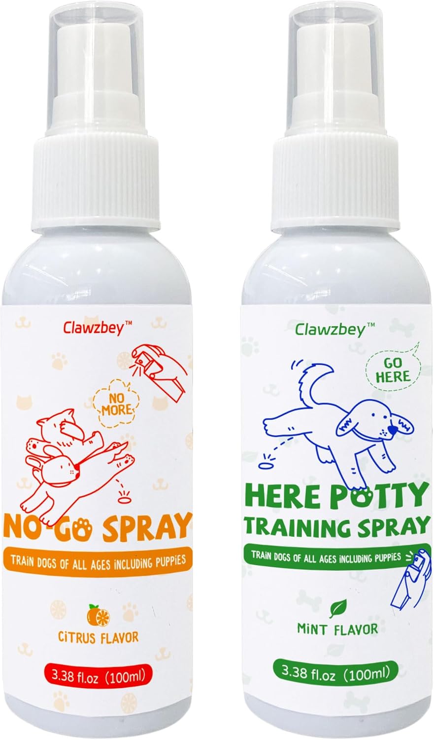 Dog Potty Spray Set, No-Go Spray & Potty Training Spray, Puppy Essentials, Stops Urination & Marking, Indoor and Outdoor Use (3.38 fl oz)