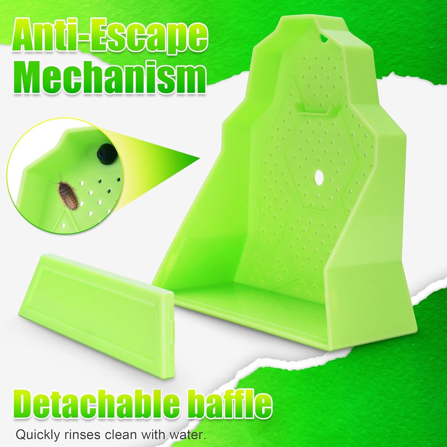 Reptile Anti-Escape Feeding Bowl, Wall-Mounted Feeder for Reptile, Stimulate Hunting Accessories for Terrarium, Vivarium and Paludarium, Suitable for Lizard, Gecko & Frog, Medium