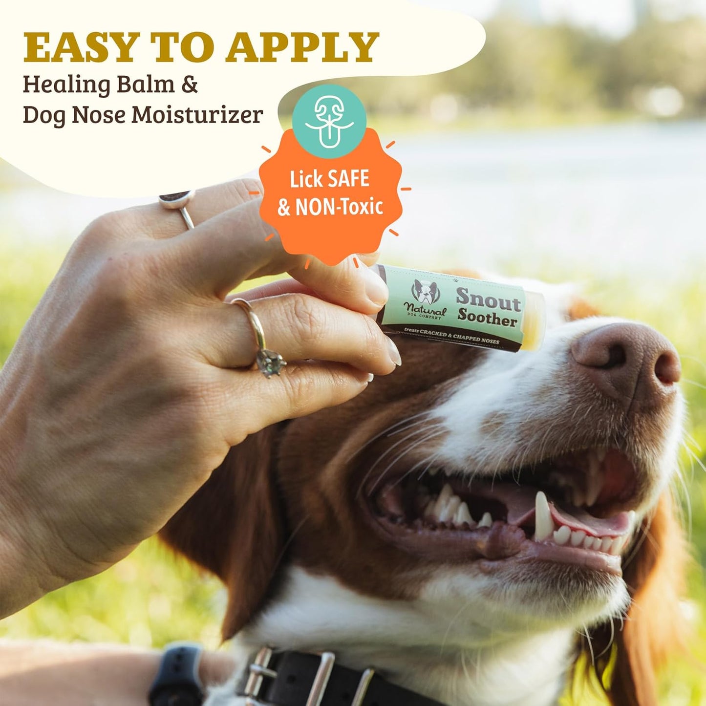 Natural Dog Company Snout Soother, Dog Nose Balm, Wax & Cream for Dry, Cracked Noses, Heals & Moisturizes with Shea Butter & Coconut Oil, Lick-Safe Nose Butter, Made in USA, 2 oz. Stick