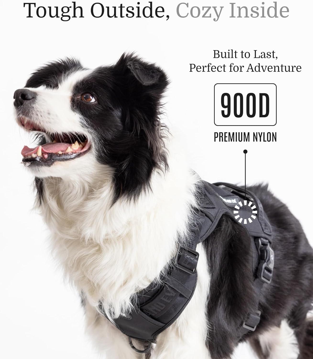 2025 New Edition, Fei & Eve MagEase Dog Harness - 3-Second Magnetic Buckles | 3-Point No-Pull Control | Heavy-Duty 900D Nylon | Dual Safety Handles | Breathable Mesh | Adjustable Fit | Large,Black