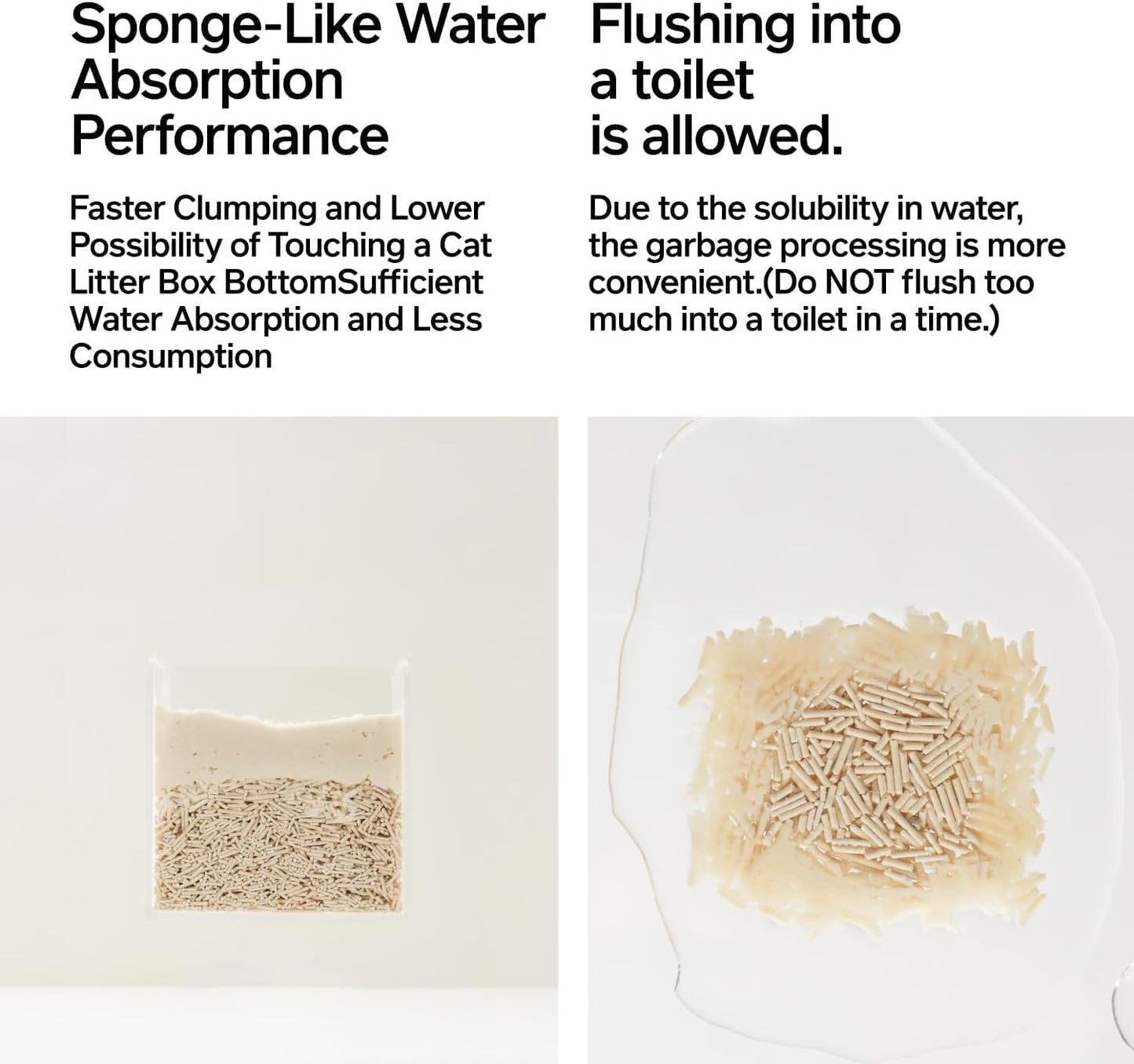 pidan Tofu Cat Litter Clumping,Flushable,Ultra Absorbent and Fast Drying, 100% Natural Ingredients Litter,Solubility in Water,Really Dust-Free,Less Scattering (5.3lb×1bag)