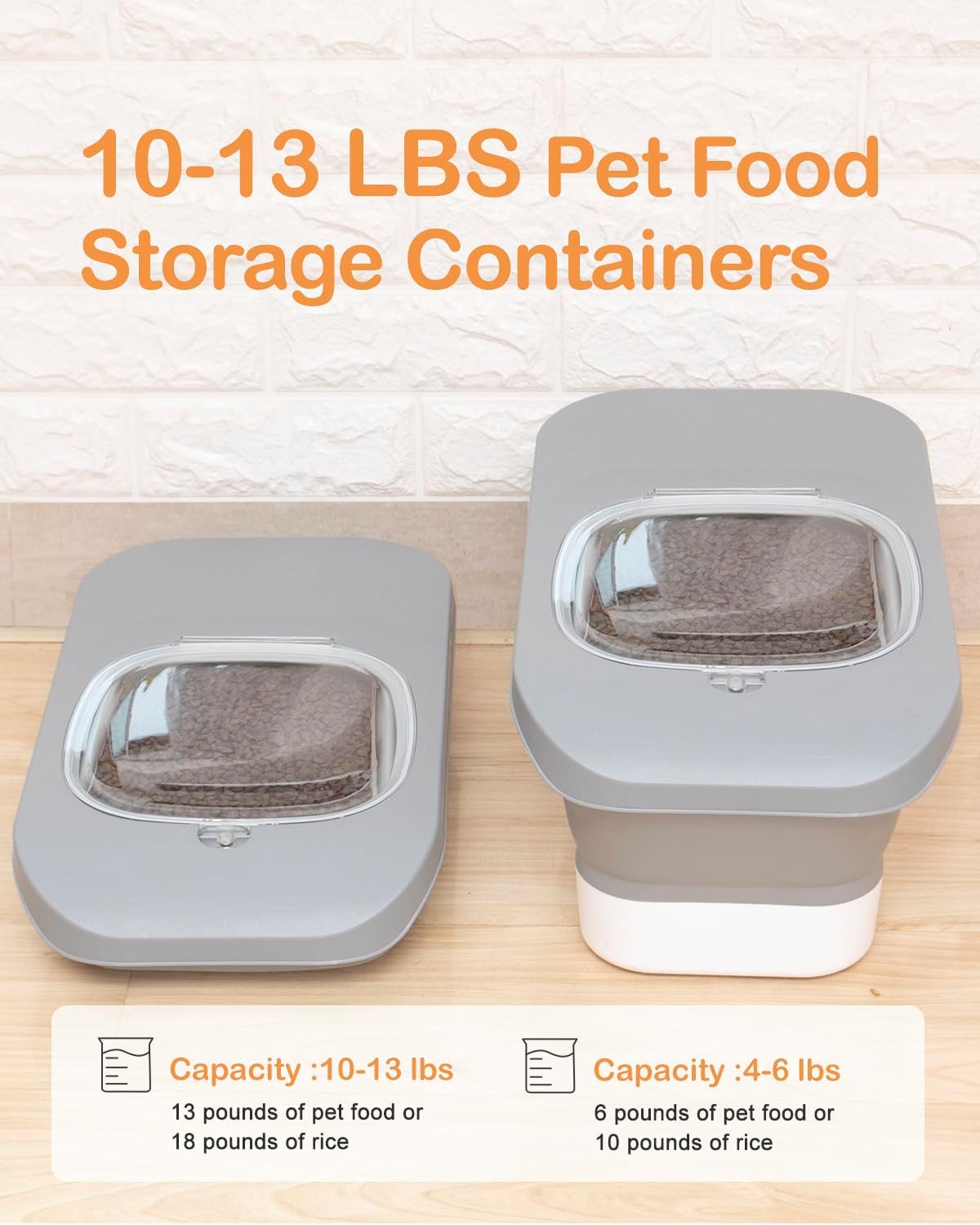 10-26 LBS Dog Food Storage Container,Collapsible Dog Food Containers with Airtight Lid,Pet Food Storage Container,Cat Food Storage Container with Scoops and Measuring Cups