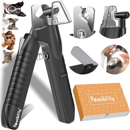 Reinvented Pet Nail Clippers for Your Pal - USB Rechargeable LED Light for Bloodline | Razor Sharp and Durable Blade | Vets Recommended Trimming Tool for Dogs and Cats