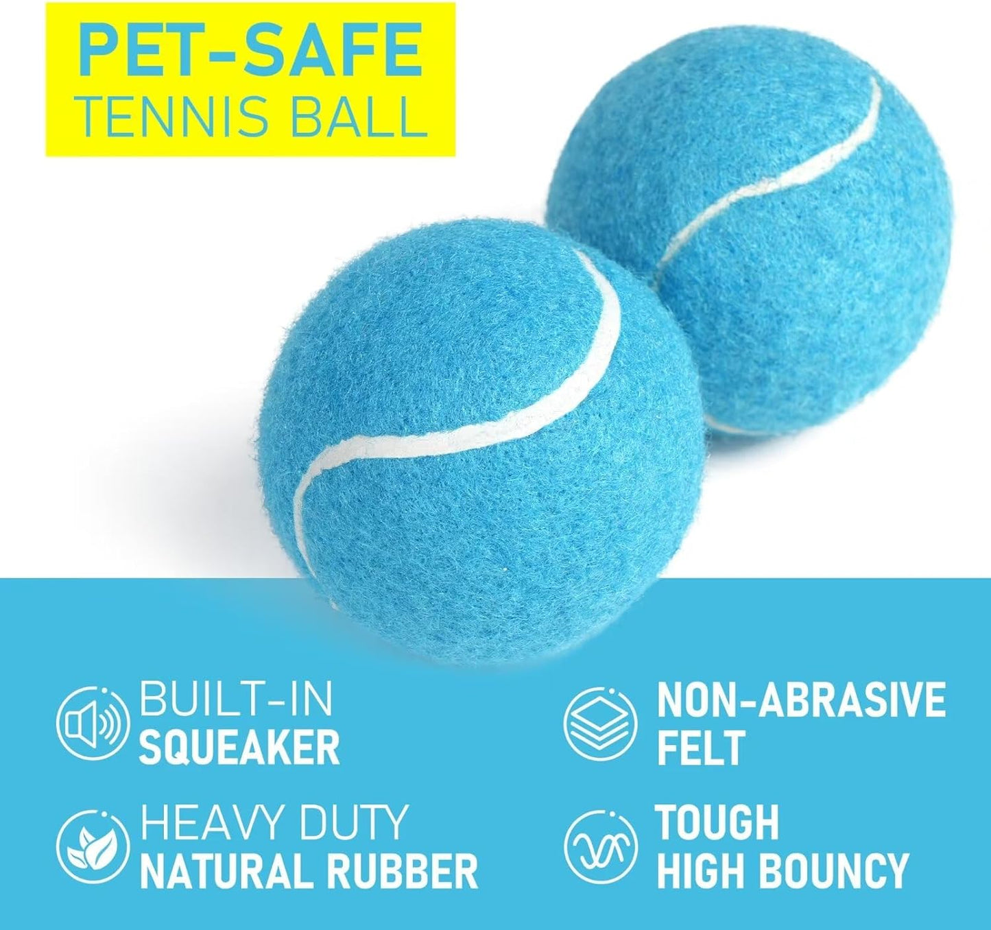 PrimePets Tennis Balls for Dogs, 2.5 Inch Thick Bouncy Ball for Dogs, Interactive Fetch Dog Toy Balls for Indoor Outdoor Play Fetch Dog Balls for Medium, Large Dogs