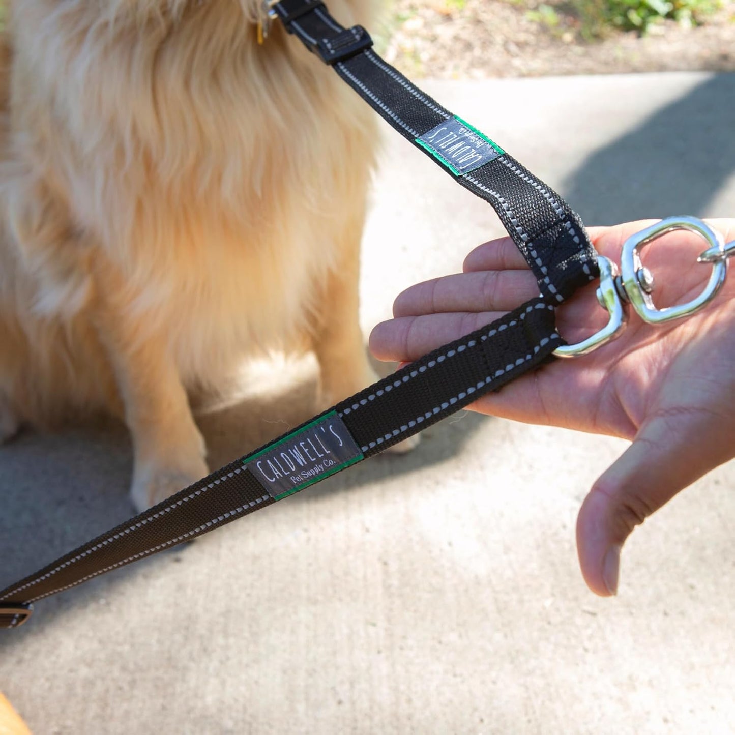 Caldwell's Pet Supply Co. Leash Coupler, Two Dog Leash Splitter to Split Leashes for Walking 2 Dogs, Tangle Free Double Dog Leashes Connector, Adjustable Attachment for Medium or Large Dogs