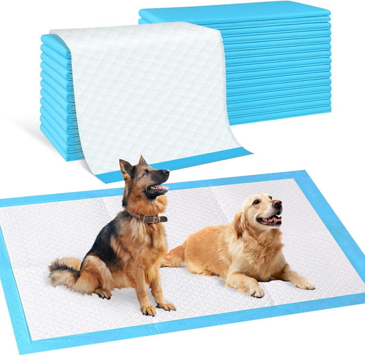Pee Pads for Dogs & Cats, Extra Large 36"X51", 100 Count, Blue, Polymer & Polyethylene (PE), 6 Layers, Disposable Pet Training Pads