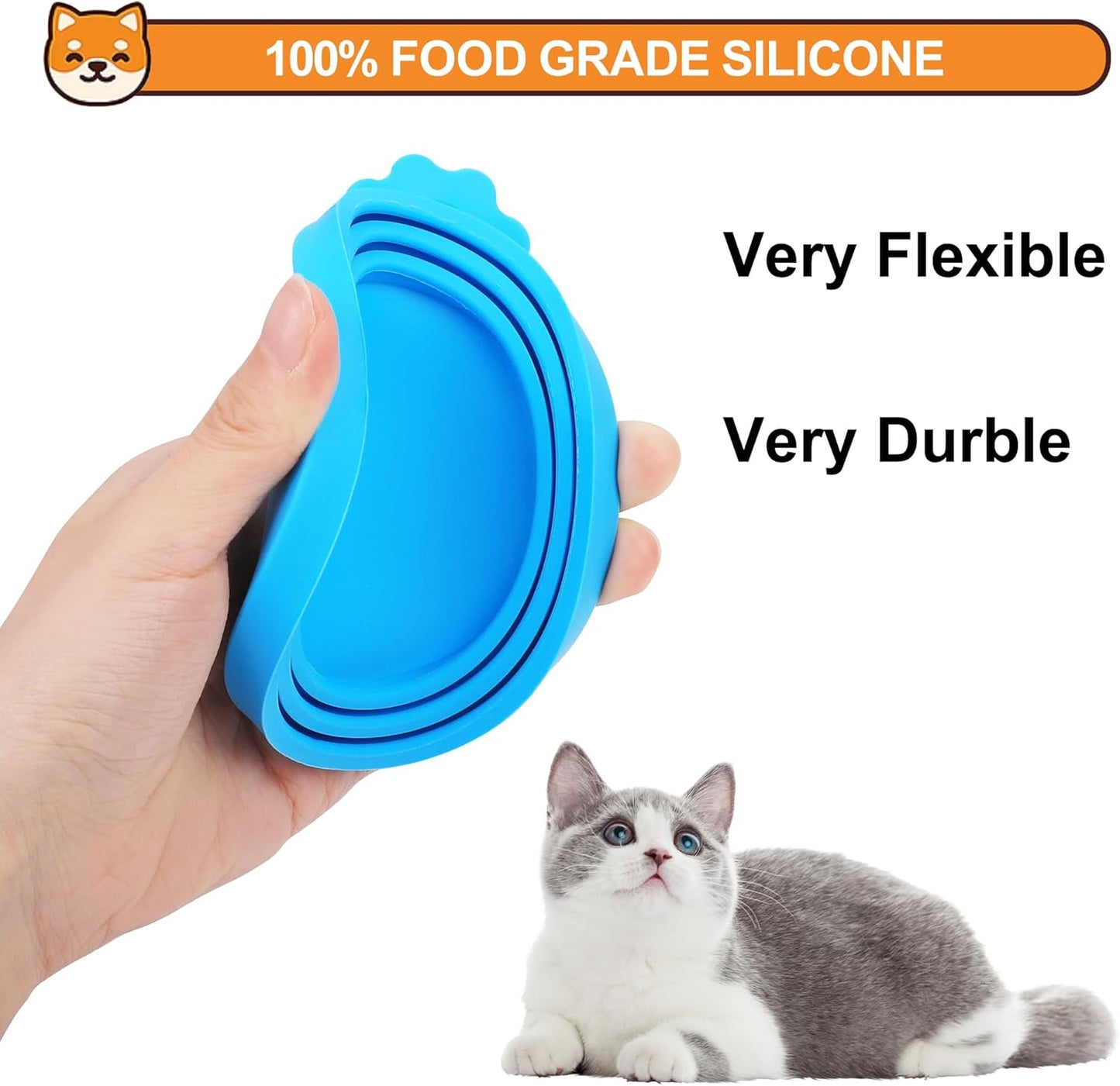 2 Pack Pet Food Cans Lids, Silicone Food Can Covers for Dog and Cat, BPA Free/Food Safe/Universal, One Fit Most Standard Size Food Can Top Red/Blue